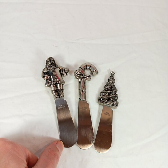 NWOT Stainless Steel Holiday Christmas Spreaders Flatware Cutlery Set of 3 - Picture 5 of 15